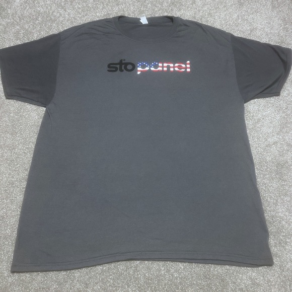 Jerzees Other - Jerzees‎ Mens XL Sto Panel Logo Graphic Tee Gray USA Flag Patriotic T-Shirt